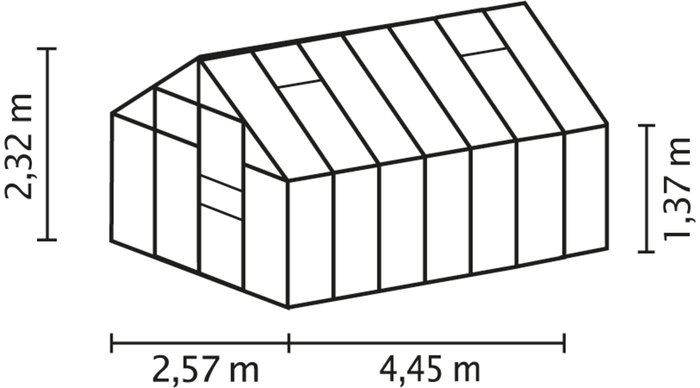 Växthus Merkur 11500 Svart Poly 11,5 m² Vitavia